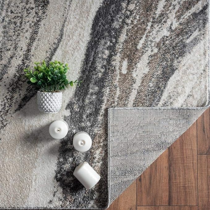 LUXE WEAVERS Lagos Collection 7983 Grey 8x10 Art Deco Area Rug