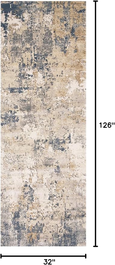 Loloi Teagan Collection TEA-06 Sand/Mist 2'-8" x 10'-6" Runner Rug, Large, Soft Neutral Rug, High-Traffic for Living Room, Bedroom, Home Office, Dining Area