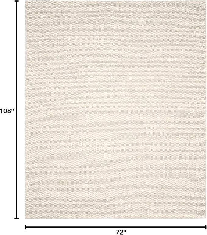 SAFAVIEH Area Rug 6x9 - Natura Collection - Ivory, Handmade Wool Blend, Textured Design, Ideal for Living Room, Bedroom, Dining Space (NAT620A)