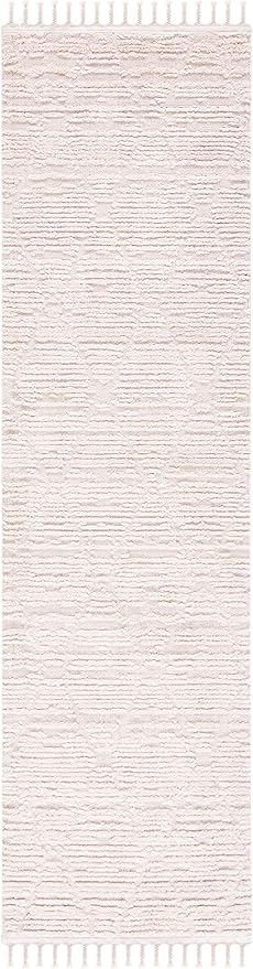 SAFAVIEH Marrakesh Collection Runner Rug - 2'2" x 6', Beige, Moroccan Boho Tribal Tassel Design, Non-Shedding & Easy Care, Ideal for High Traffic Areas in Living Room, Bedroom (MRK517C)