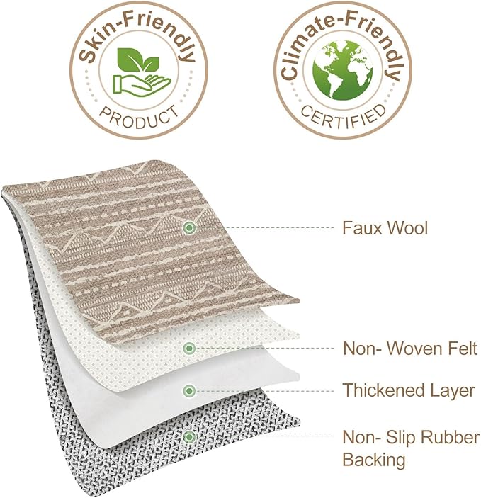 Nakagishi 8x10 Area Rugs Living Room: Washable Boho Large Neutral Soft Farmhouse Area Rugs Stain Resistant Modern Geometric Non-Slip Indoor Floor Carpet for Bedroom Nursery Kids Playroom Office
