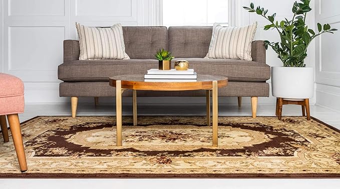 Unique Loom Versailles Collection Traditional Classic Floral Motif Area Rug (2' 2 x 3' 0 Rectangular, Brown/ Ivory)