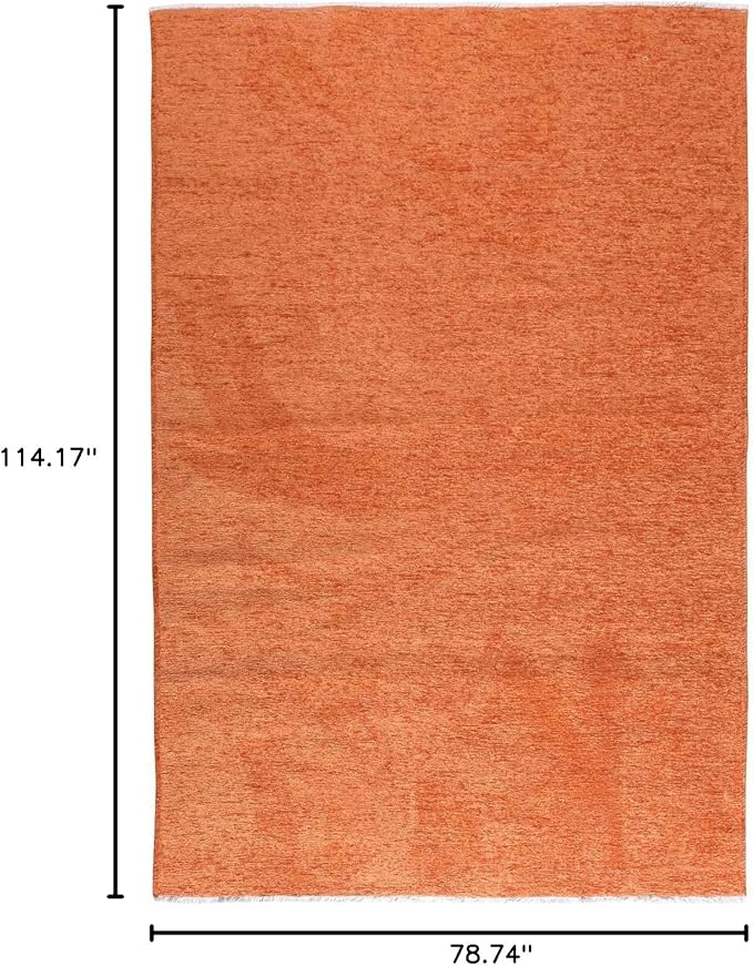 Alfa Rich 7x10 Burnt Orange Washable Area Rugs for Living Room Bedroom Kitchen Cotton Solid Rug