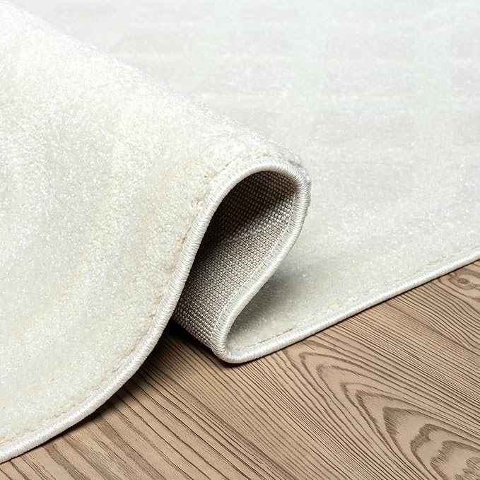 Abani Cozy Cream Area Rug for Living Room, Bedroom - Geometric Diamond Pattern - 6' x 9' - Durable & Easy to Clean