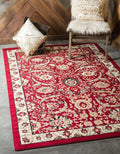 Unique Loom Espahan Collection Area Rug - Cape Cod (6' 1" x 9' Rectangle, Red/ Beige)