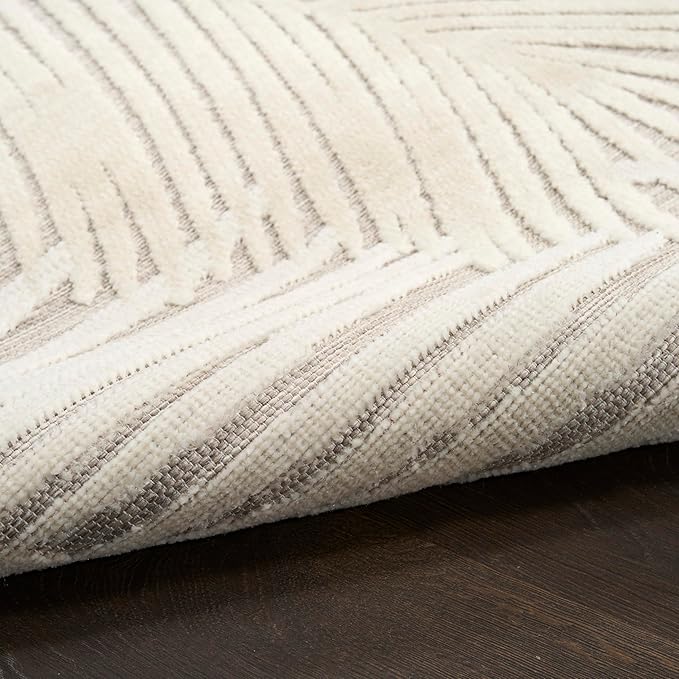 Nourison Home Suncoast Beige 9' x 12' Area Rug - Easy Clean, Non Shedding, Bed Room, Living Room, Dining Room, Kitchen (9' x 12')
