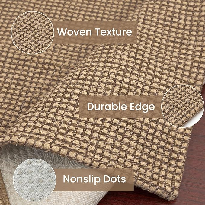 IOHOUZE Washable Exrea Long Hallway Runner Rug 2.6x16 Rubber Backed Kitchen Runner Entryway Runner Indoor, Woven Rugs Floor Carpet for Kitchen Hall Entryway Stair, Orange/Tan/Brown