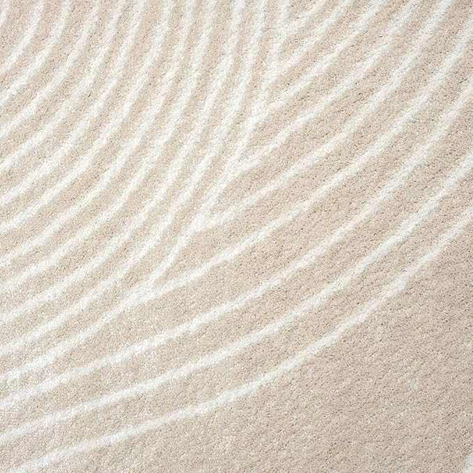 Abani Nuevo Collection Area Rug - Transitional Beige/Cream Design -5'3" x 7'6" - Easy to Clean - Durable for Kids & Pets - Non-Shedding - Medium Pile - Soft Feel - for Living Room, Bedroom