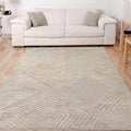 Antep Rugs Palafito 4x6 Geometric Shag Diamond High-Low Pile Textured Indoor Area Rug (Beige, 3'11" x 5'11")