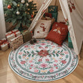 Wonnitar Christmas Decorations for Bedroom, Round Christmas Rug for Entryway Indoor, 4ft Washable Circle Rug Holiday Decor Non Slip Small Round Carpet for Living Room Kids Room Bathroom Xmas Tree
