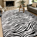 YIHOUSE 6×9 Ft Area Rugs, Black and White Modern Abstract Rug, Washable Plush Soft Zebra Print Carpet, Non-Slip Non-Shedding Rug for Living Room, Bedroom, Dining Room, Home Office Decor
