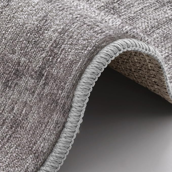 LUMI 4x6 Washable Low-Pile Area Rug for Living Room, Ultra Soft Modern Neutral Grey Rugs Non Slip with Rubber Backing, High Traffic, Stain Resistant Carpets, Ideal for Bedroom, Dining Room