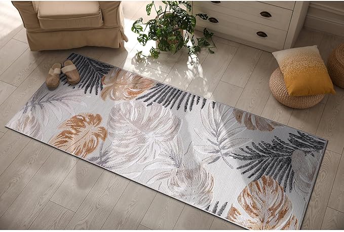 CAMILSON Runner Outdoor Rugs Oriental Retro Traditional Floral Medallion Area Rug 2x10 Non-Shedding Stain Resistant Indoor Carpet for Bathroom Hallway Kitchen Office (2 x 10 / Yellow)
