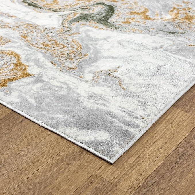 LUXE WEAVERS Marble Swirl Abstract Area Rug, Green 9x12
