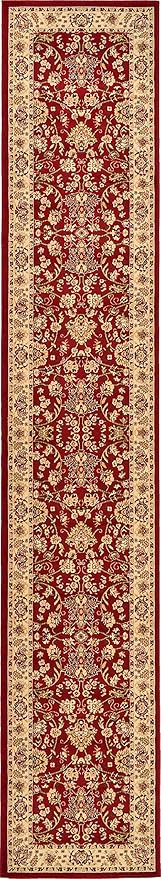 Unique Loom Sialk Hill Collection Area Rug - Washington (2' 11" x 16' 5" Runner Burgundy/Cream)
