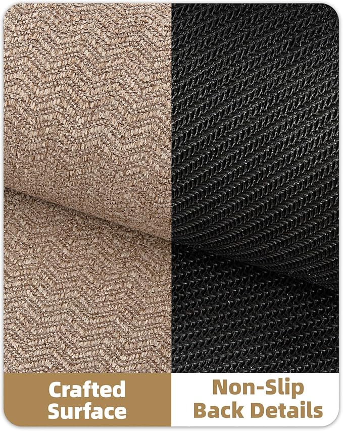 Color&Geometry Thin Indoor Entrance Mats for Home, 17"X29.5" Indoor Mats for Entryway Non Slip Rubber Backed, Dirt Trapper Door Rugs for Entryway Indoor Washable, Dark Khaki (Rolled-up NO Creases)
