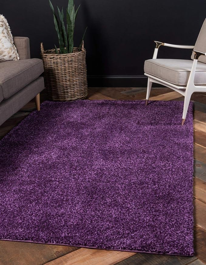 Unique Loom Solo Collection Area Rug - Calabasas (10' x 13' Rectangle, Violet)