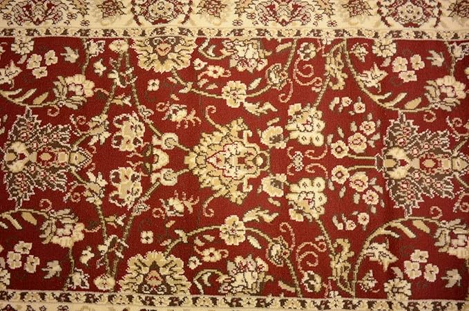 Unique Loom Sialk Hill Collection Area Rug - Washington (2' 11" x 16' 5" Runner Burgundy/Cream)
