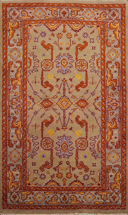 Transitional Collection 5' 2'' X 3' 1'' Rug Rug, All-Over 100% Wool Carpet for Home Décor, Foyer and Hallway