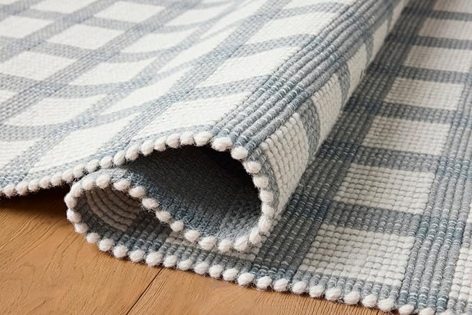 Loloi Magnolia Home by Joanna Gaines Ryder Collection RYD-02 Blue/Ivory 2'-6" x 7'-6" Runner Rug