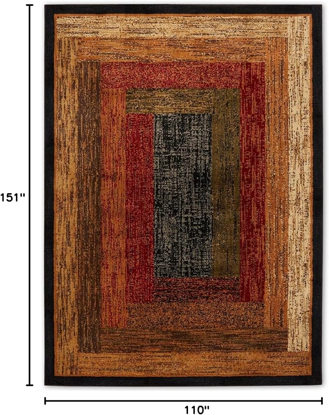 Home Dynamix Royalty Vega Contemporary Geometric Area Rug, Black/Brown, 9'2"x12'6"