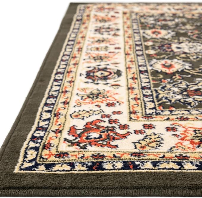 Unique Loom Sialk Hill Collection Area Rug - Washington (6' 1" x 9' Rectangle Green/Hunter Green)