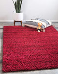 Unique Loom Solid Shag Collection Area Rug (3' 3" x 5' 3" Rectangle, Cherry Red)