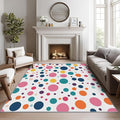 Polka Dots Rugs for Kids Room -Polka Dot Rug, 5x6 ft, Colorful Dots Area Rug, Multicolor Geometric Washable Non-Slip Stain Resistant Carpet, Kids Nursery Playroom Home Decor & Gifts
