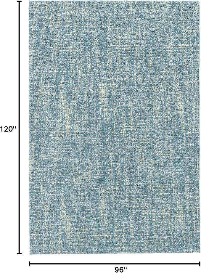 Dash and Albert Crosshatch Wool Area Rug - 7.5 X 9.5 Aegean Solid Hand Micro Hooked Accent Rug - Durable, High Traffic Areas Bedroom, Hallway, Stairs - Premium Luxury Hotel Quality Soft Breathable