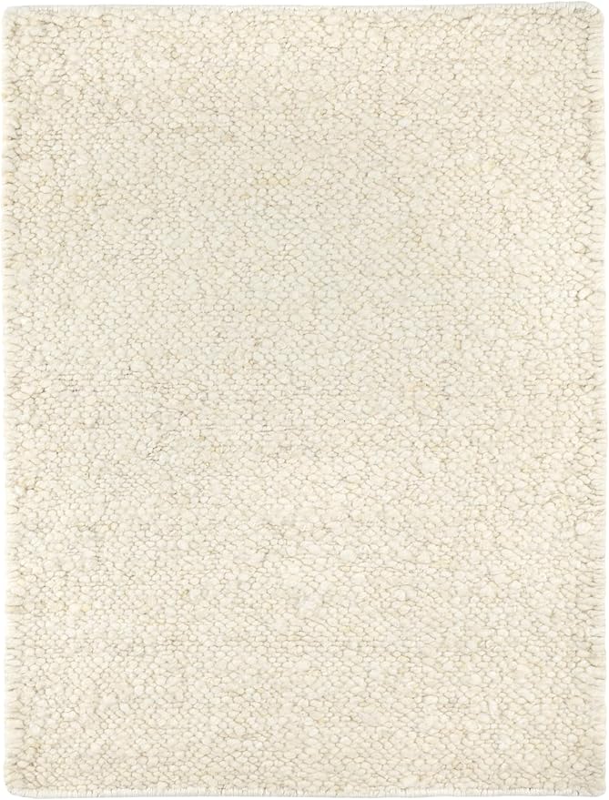 Dash & Albert Holmstead Ivory Handwoven Wool Rug, 2 X 3 Feet, Ivory Solid Pattern - Premium Luxury Hotel Quality Soft Breathable Hypoallergenic Machine Washable Easy Care All Season Comfortable