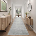 Art&Tuft Non-Slip Runner Rug - 3x12 Runner Rug Washable Low-Pile Rugs Runners, Soft Distressed Carpet Runner for Bedroom Bathroom Kitchen Laundry Living Room, Grey
