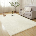 Andency Cream Soft Area Rugs for Living Room Bedroom, 5x8 Fluffy Shaggy Bedside Rug, Non-Slip Large Shag Fuzzy Plush Carpets for Bedroom Kids Dorm Nursery Home Decor Aesthetic