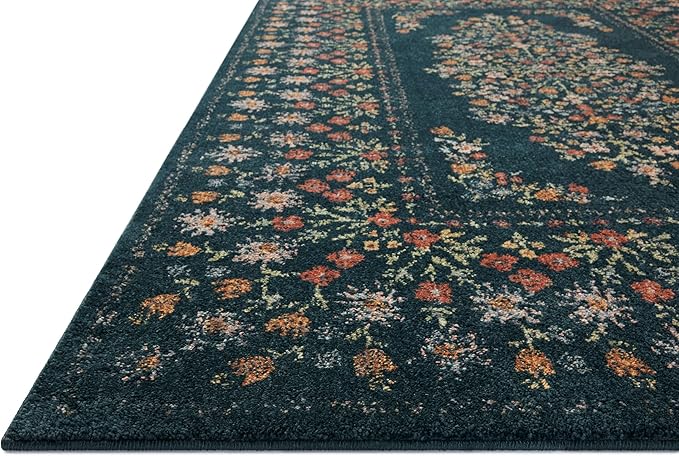 Loloi Rifle Paper Co. Laurel Collection LAU-02 Navy 2'-8" x 4' Accent Rug