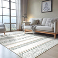BESTSWEETIE 3x5 Area Rugs for Living Room Washable Moroccan Farmhouse Neutral Geometric Low Pile Non-Slip Soft Print Pattern Rug for Bedroom Kitchen Dining Room Entryway Green/Brown