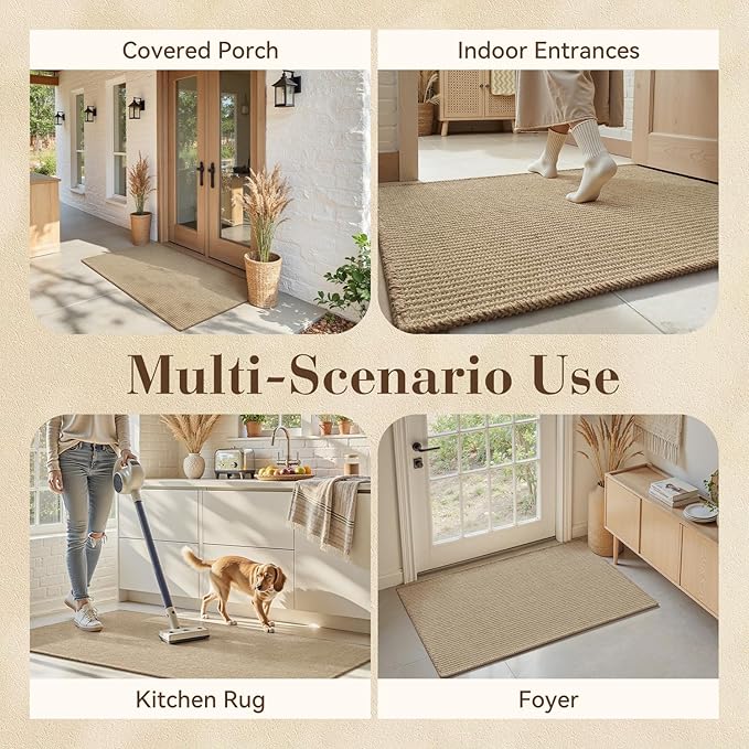Jute Front Door Mat Indoor Entrance Indoor Door Mat Rugs for Entryway Entry Entrance Mats Foyer Rugs Doormat Inside Welcome Mats Boho 2x4 ft Long Runner