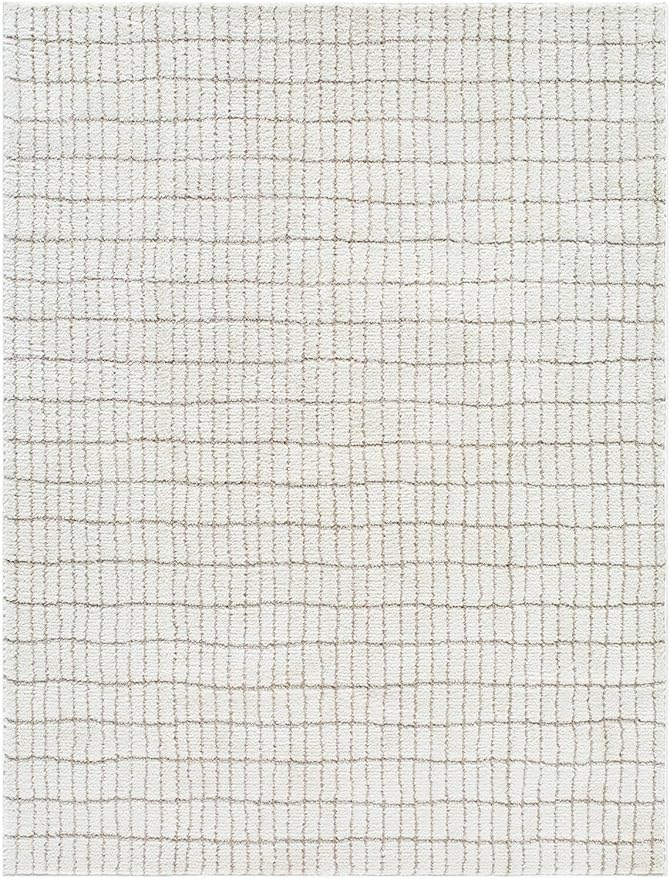 Livabliss x Our PNW Home Cascade Minimalist Striped Area Rug, 10' x 14', Ivory/Light Brown