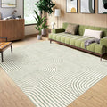 Area Rugs 9x12 Living Room - Large Washable Sage Green Boho Rugs for Bedroom Soft Abstract Rug Ultra-Thin Modern Rainbow Carpet Rug for Dining Room Nursery Room Home Decor