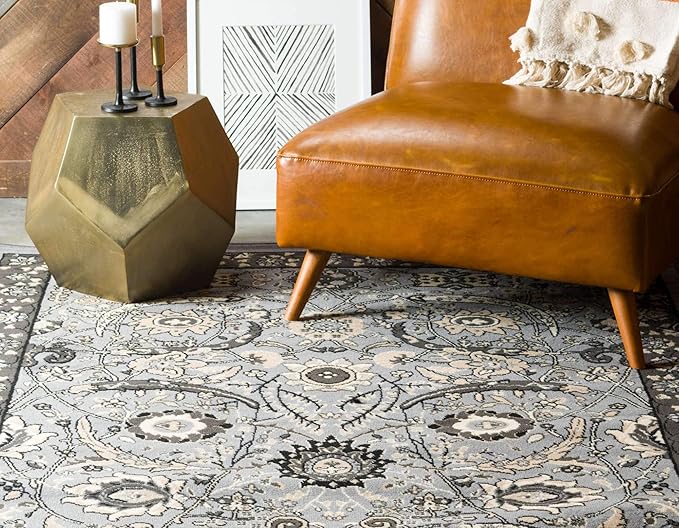 Unique Loom Espahan Collection Area Rug - Cape Cod (2' 2" x 3' 1" Rectangle, Dark Gray/ Black)