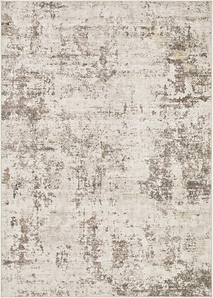 10x14 Area Rug Living Room Rugs - Washable Neutral Modern Abstract Soft Thin Large Rug Indoor Floor No Slip Rug Carpet for Bedroom Under Dining Table Home Office Decor - Dark Brown