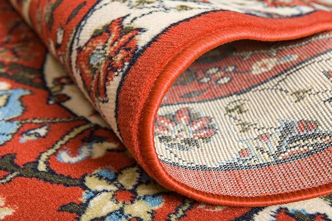 Unique Loom Espahan Collection Area Rug - Cape Cod (7' 1" x 10' Rectangle, Terracotta/ Black)