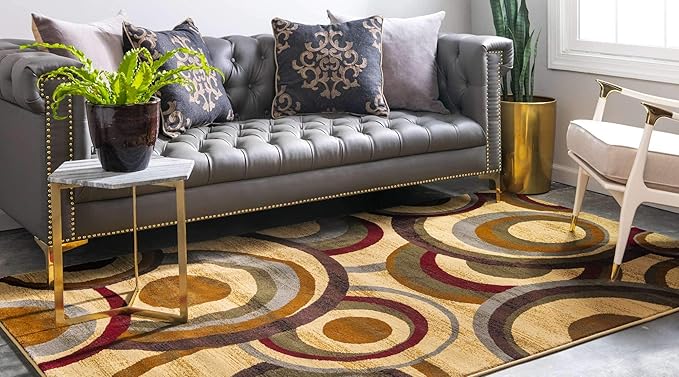Unique Loom Barista Collection Area Rug - Kona (4' 1" x 6' 1" Rectangle, Beige/ Black)