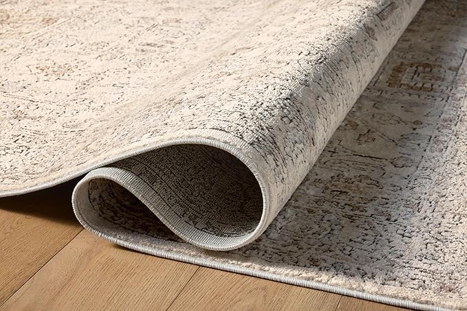 Loloi Teagan Collection TEA-03 Ivory/Sand 11'-6" x 15' Area Rug, Large, Soft Neutral Rug, High-Traffic for Living Room, Bedroom, Home Office, Dining Area