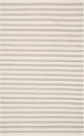 Home Conservatory Ladder Stripe Grey/Ivory Handwoven Wool 4 X 6 Feet, Grey/Ivory Stripe Pattern