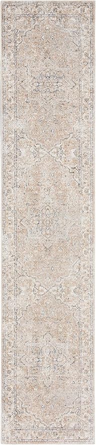 Nourison Home Astra Machine Washable Beige 2'2" x 8' Area Rug - Easy Clean, Non Shedding, Bed Room, Living Room, Dining Room, Kitchen (8' Runner)