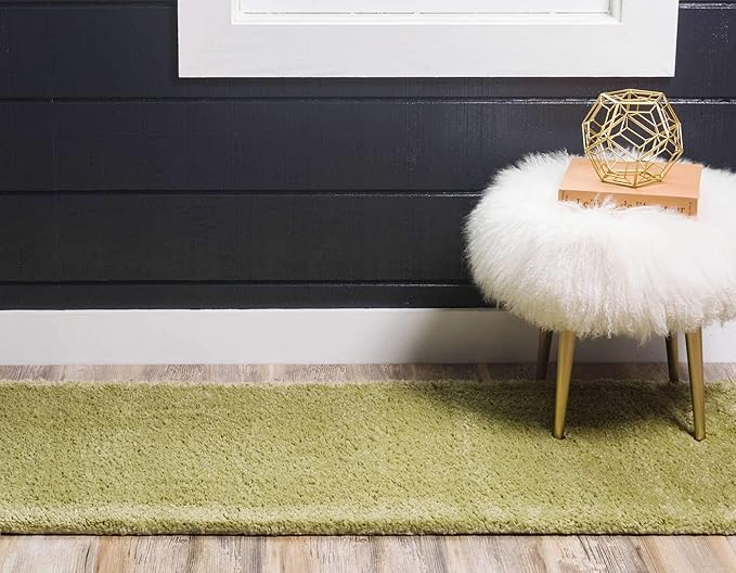 Unique Loom Solo Collection Area Rug - Calabasas (2' 2" x 13' Runner, Light Green)