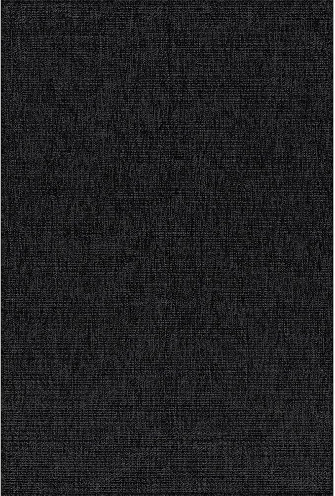 Beverly Rug Easy Jute Rug 8x10 Solid Washable Durable Outdoor Indoor Area Rugs for Living Dining Room Patio Office Stain Resistant Non Shedding Casual Indoor Outside Carpet (8 x 10 Dark Gray)