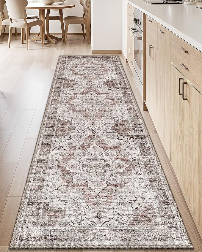 LUMI Washable Kitchen Rug 2x6 for Floor, Non Slip Runner Rugs with Rubber Backing, Low Pile Comfort Area Carpet for Standing, Living Room, Entryway, Laundry, Hallways