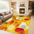 Abstract Geometry Rugs for Home Decor, 4x6 ft, Mid Century Modern Area Rugs for Living Room, Soft Non Slip Washable 70s 80s Geometric Carpet Bedroom Decorations Dt-Ghf-19