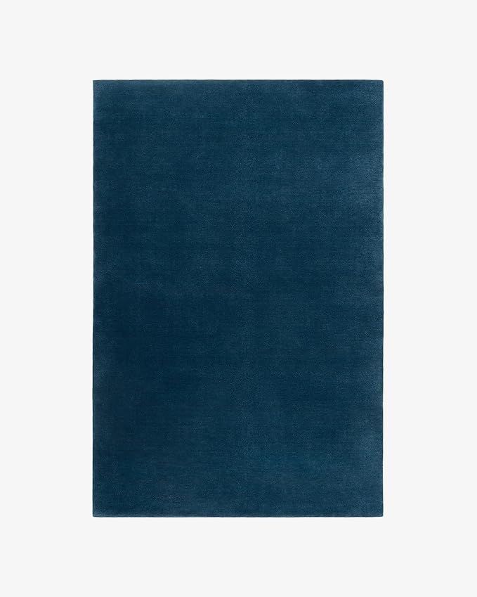 Hand-Tufted Wool Round Area Rug – Soft Premium Wool Carpet for Living Room, Bedroom & Home Décor – 9X9 ft| Deep Blue – Durable, Non-Slip Backing, Handcrafted Rug
