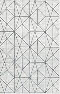 Rugs.com Lattice Trellis Collection Rug – 5' x 8' White Low-Pile Rug Perfect for Living Rooms, Large Dining Rooms, Open Floorplans